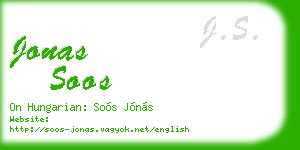 jonas soos business card