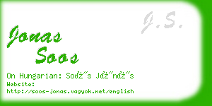 jonas soos business card